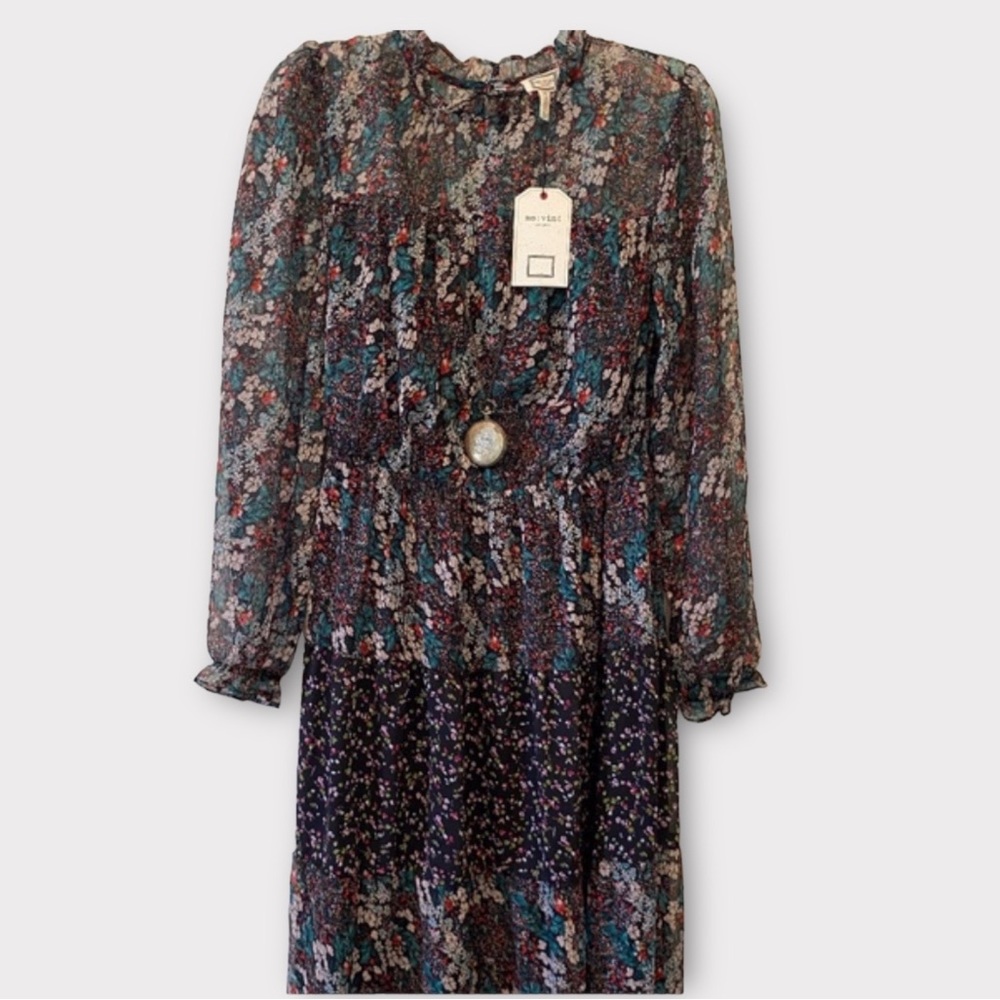 NWT mo:vint Cottagecore Floral Smocked Dress Sz M